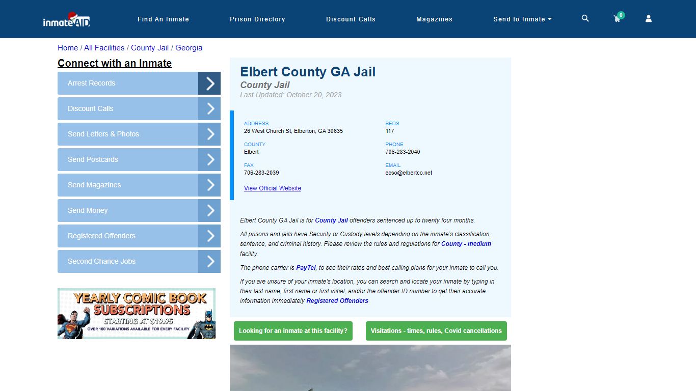 Elbert County GA Jail - Inmate Locator - Elberton, GA