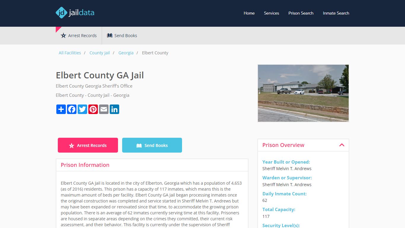 Elbert County GA Jail Inmate Search and Prisoner Info - Elberton, GA